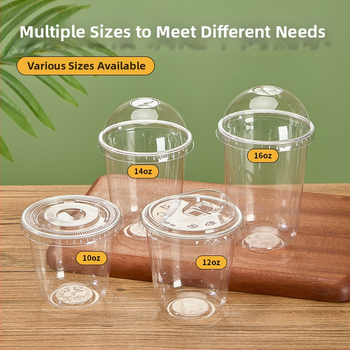 Μίας χρήσης κυκλικό πλαστικό ποτήρι για milk tea και κρύα ροφήματα, 301–400 ml, δυνατότητα εκτύπωσης λογοτύπου, κουτί 1000 τεμάχια