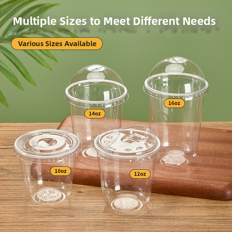 Μίας χρήσης κυκλικό πλαστικό ποτήρι για milk tea και κρύα ροφήματα, 301–400 ml, δυνατότητα εκτύπωσης λογοτύπου, κουτί 1000 τεμάχια