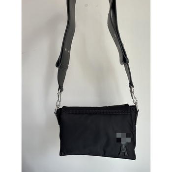 Amibag Flip-top torba za rameno, unisex stil, Oxford tkanina, kožna etiketa, srcolni ukras, podesiva naramenica, crossbody torba