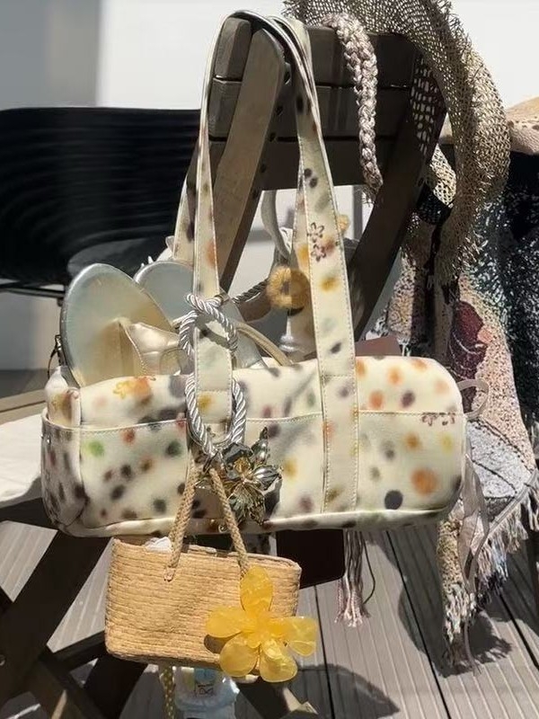 PU cilindrična crossbody torba, zip zatvaranje, proljetno izdanje 2025