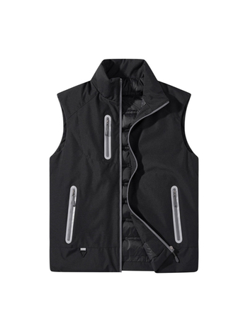 Унисекс пухена жилетка без ръкави – стойка яка, цип, 80% пухово пълнеж, полиестерен външен плат