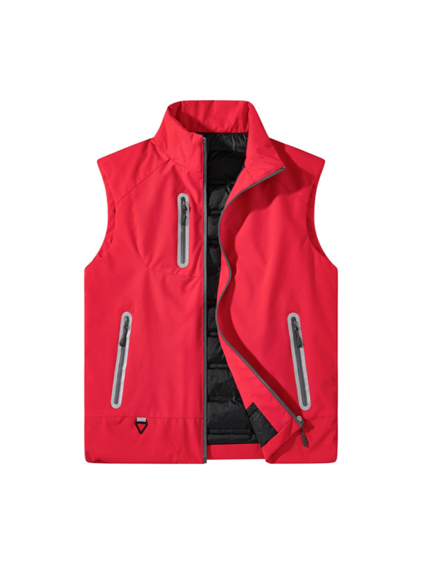 Унисекс пухена жилетка без ръкави – стойка яка, цип, 80% пухово пълнеж, полиестерен външен плат