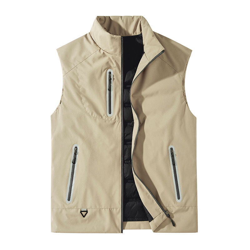 Унисекс пухена жилетка без ръкави – стойка яка, цип, 80% пухово пълнеж, полиестерен външен плат