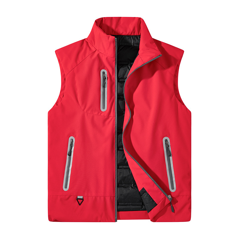 Унисекс пухена жилетка без ръкави – стойка яка, цип, 80% пухово пълнеж, полиестерен външен плат