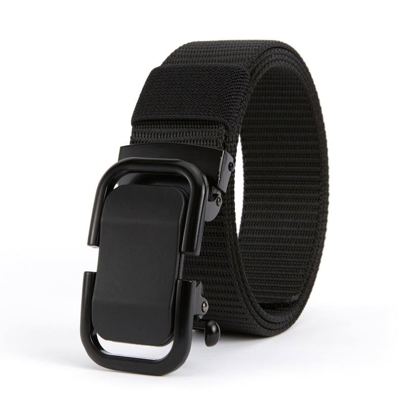 Muški kaiš od najlonskog platna sa automatskom kopčom — materijal: najlon; kopča: legura; širina: 2-4 cm; stil: minimalistički