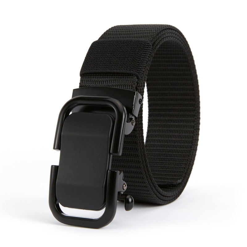 Muški kaiš od najlonskog platna sa automatskom kopčom — materijal: najlon; kopča: legura; širina: 2-4 cm; stil: minimalistički