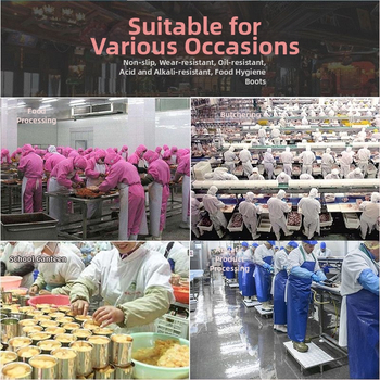 Cizme de ploaie unisex pentru industria alimentară, înălțime mare a gambelor, partea superioară din PVC, talpă din cauciuc, rezistente la ulei și alunecare, turnate dintr-o singură bucată, pentru toate anotimpurile