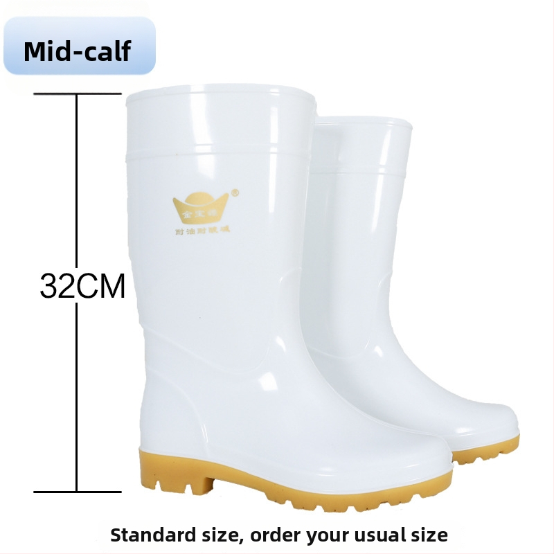 Cizme de ploaie unisex pentru industria alimentară, înălțime mare a gambelor, partea superioară din PVC, talpă din cauciuc, rezistente la ulei și alunecare, turnate dintr-o singură bucată, pentru toate anotimpurile
