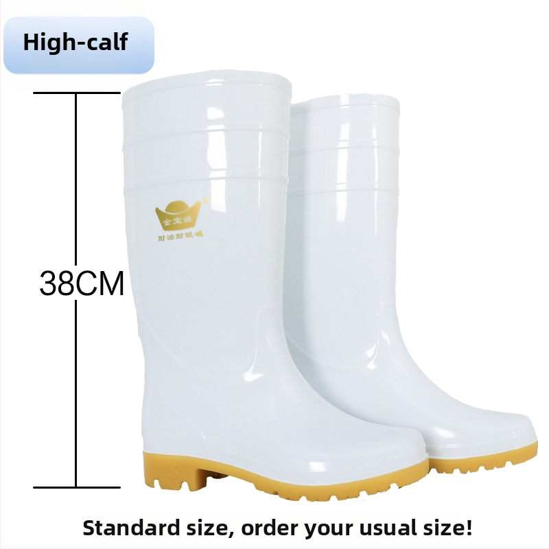 Cizme de ploaie unisex pentru industria alimentară, înălțime mare a gambelor, partea superioară din PVC, talpă din cauciuc, rezistente la ulei și alunecare, turnate dintr-o singură bucată, pentru toate anotimpurile