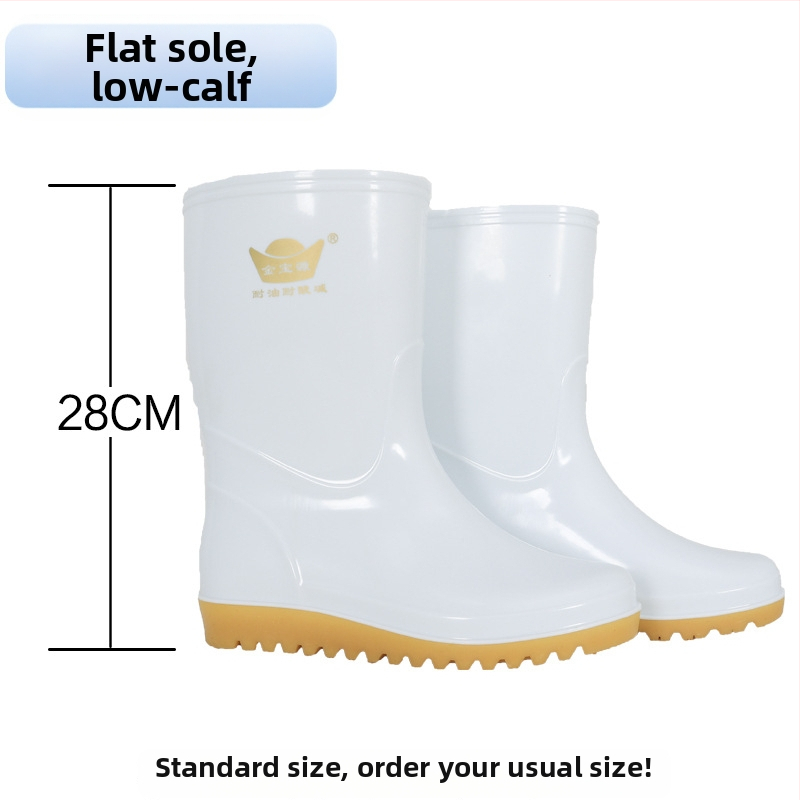 Cizme de ploaie unisex pentru industria alimentară, înălțime mare a gambelor, partea superioară din PVC, talpă din cauciuc, rezistente la ulei și alunecare, turnate dintr-o singură bucată, pentru toate anotimpurile