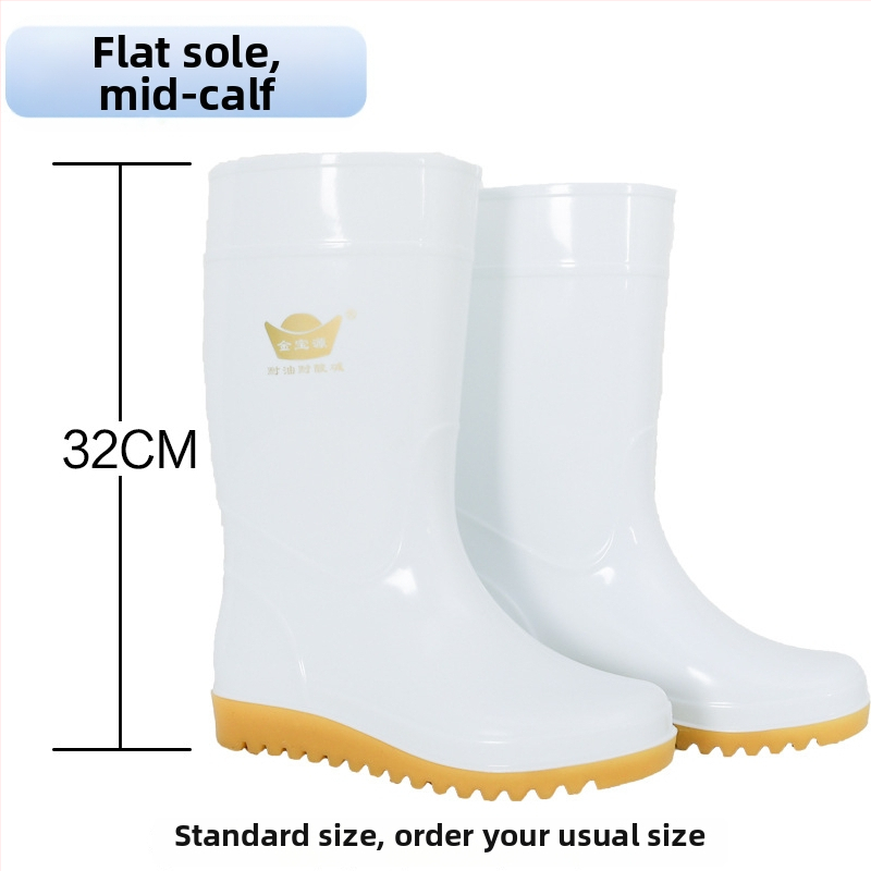 Cizme de ploaie unisex pentru industria alimentară, înălțime mare a gambelor, partea superioară din PVC, talpă din cauciuc, rezistente la ulei și alunecare, turnate dintr-o singură bucată, pentru toate anotimpurile