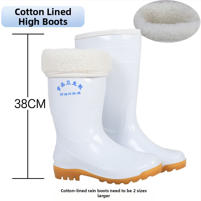 Cizme de ploaie unisex pentru industria alimentară, înălțime mare a gambelor, partea superioară din PVC, talpă din cauciuc, rezistente la ulei și alunecare, turnate dintr-o singură bucată, pentru toate anotimpurile