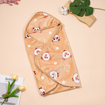 Dečka na objatie pre novorodenca s roztomilým potlačou na flaneli, výplň z polyesteru, látka polyester, hmotnosť do 0,5 kg, jar a jeseň, moderný minimalistický štýl