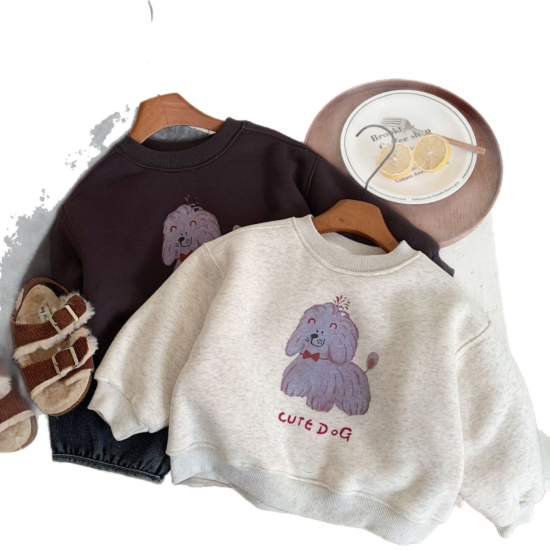 Dječji unisex pulover s korejskim stilom i karikaturnim otiskom, dugi rukavi, mekana tkanina, za zimu.