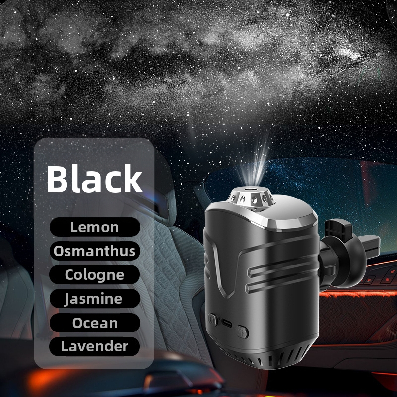 Automobilski difuzor aromaterapije s projekcijom 3D zvijezda i automatskim uključivanjem/isključivanjem, zvjezdano svjetlo (5W, 5V, 3.7A, ABS)