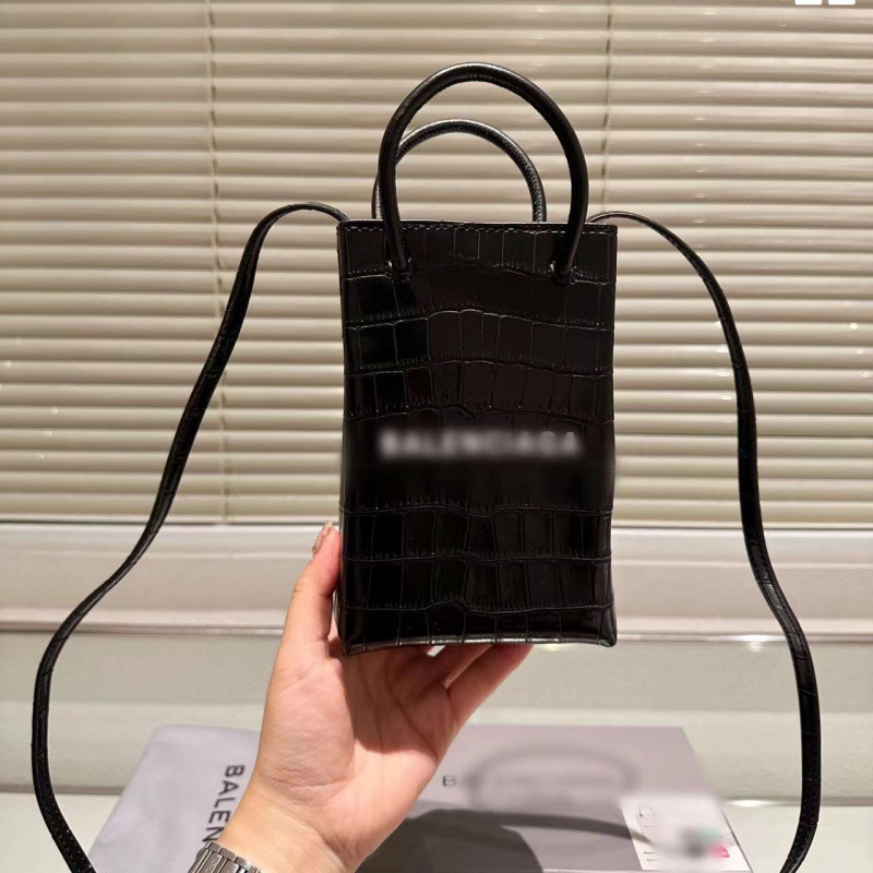 Geantă pentru telefon - PU, formă verticală pătrată, model Paris, unisex, stil street