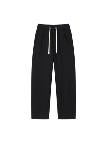 Američkog stila teške cleanfit patchwork hlače, ravni kroj, duge, srednje-visoki pojas, 60% pamuk