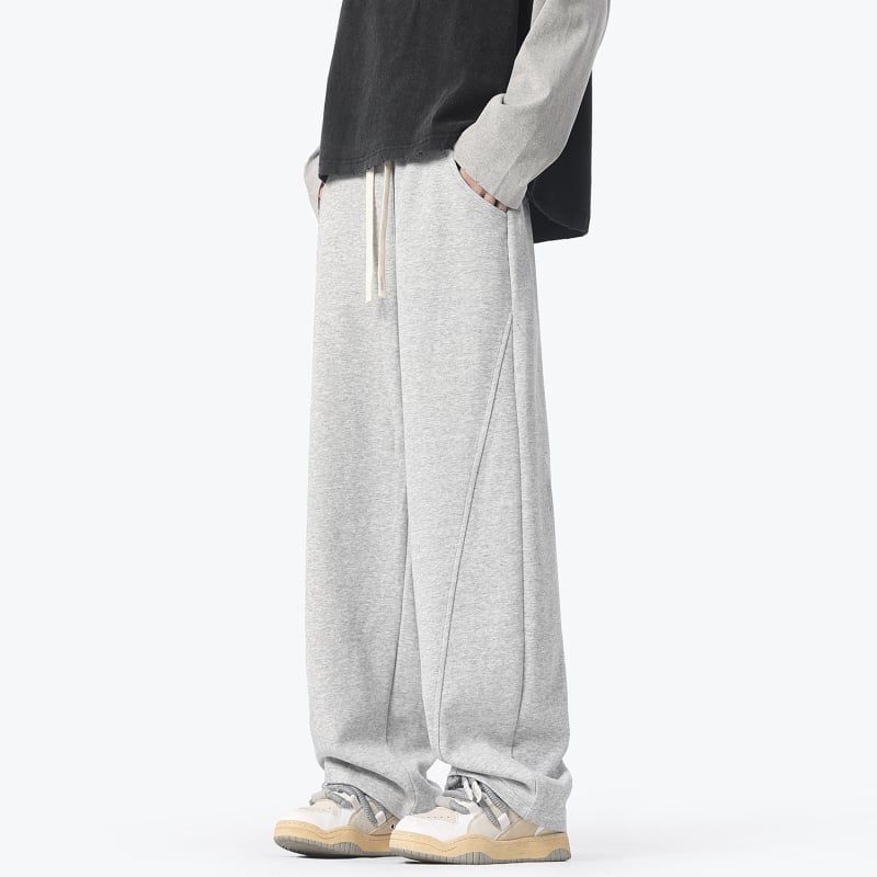 Američkog stila teške cleanfit patchwork hlače, ravni kroj, duge, srednje-visoki pojas, 60% pamuk