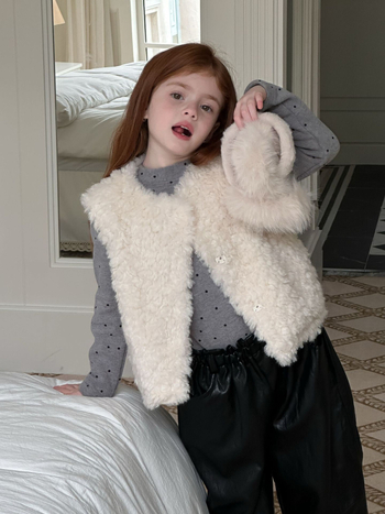 Dječji bezrukavni prsluk u korejskom stilu, debeli materijal, prednje zatvaranje jednim redom gumba, zimska odjeća, za djecu 3–8 godina, jednobojna