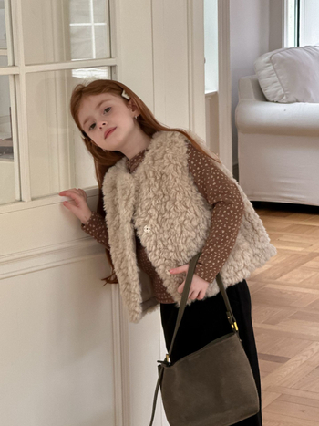 Dječji bezrukavni prsluk u korejskom stilu, debeli materijal, prednje zatvaranje jednim redom gumba, zimska odjeća, za djecu 3–8 godina, jednobojna