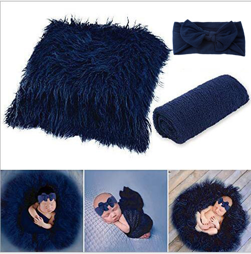 3-dijelni set za fotografiranje beba: zavijanje za fotografije, studijska deka (akril); 225 g; za bebe do 12 mjeseci; proljeće i jesen