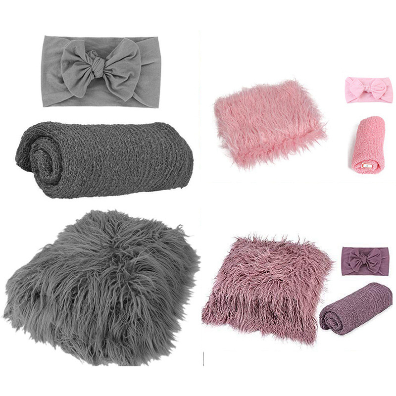 3-dijelni set za fotografiranje beba: zavijanje za fotografije, studijska deka (akril); 225 g; za bebe do 12 mjeseci; proljeće i jesen