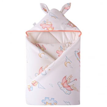 Detská deka s nočnou čiapkou z čistého bavlneného materiálu, výplň bavlna, hmotnosť do 0,5 kg, pre novorodencov, jar–jeseň