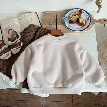 Dječji pulover, Korejska verzija, Crtani print, Pamuk-fleece smjesa (58,2% pamuk), Pulover, za djecu 3–8 godina, Zima