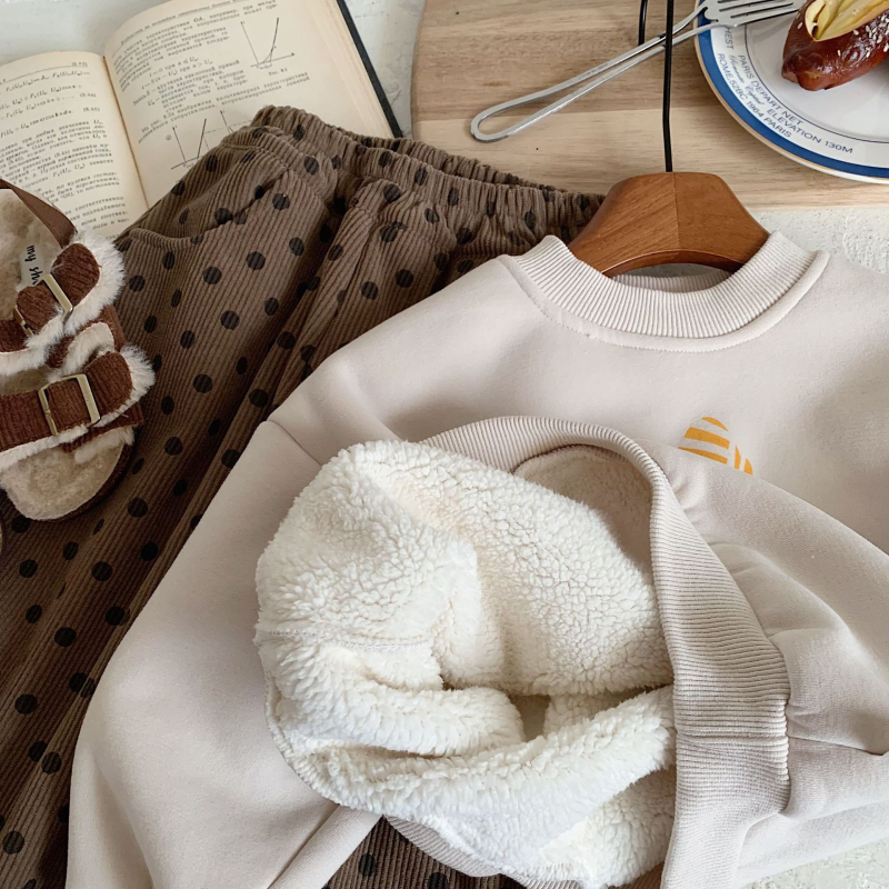Dječji pulover, Korejska verzija, Crtani print, Pamuk-fleece smjesa (58,2% pamuk), Pulover, za djecu 3–8 godina, Zima