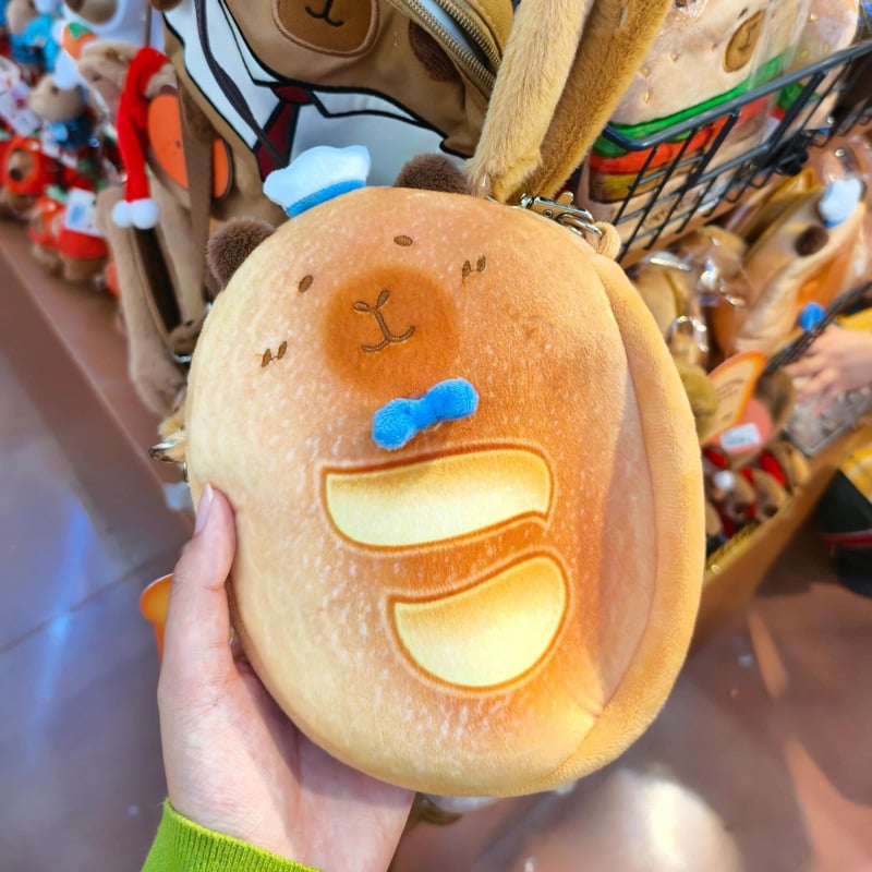 Crossbody torba s plišanim kapivarom — velur, ovalni oblik, zatvaranje zatvaračem, džep za mobitel, podstava od poliestera