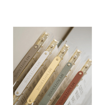 Bilježnica s binderom, omot od imitacije kože, papir od sirovog drvnog pulpa, 40 g/m2, minimalistički stil