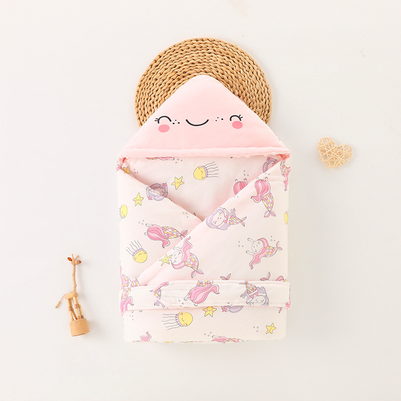 Bebi deka za zavijanje, 100% pamuk, karikaturalni uzorak, punjenje poliester, sigurnosna razina A, za novorođenčad