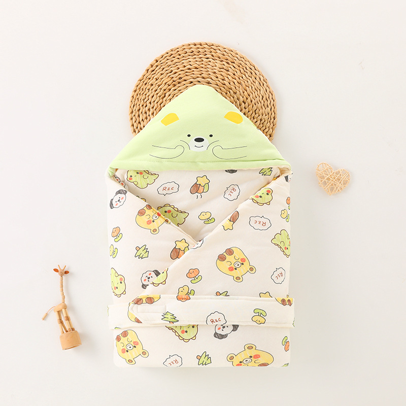 Bebi deka za zavijanje, 100% pamuk, karikaturalni uzorak, punjenje poliester, sigurnosna razina A, za novorođenčad