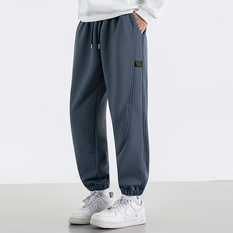Muške sportske hlače ravnog kroja, jesen 2025, poliester s Cupro vlaknom, mikroelastične