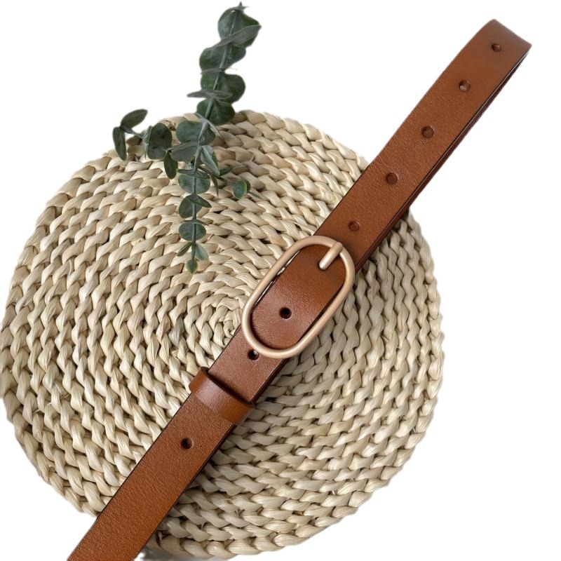 Ženski kožni remen od prave kože, dvostruki sloj kože, kopča od legure, kopča s iglom, stil svakodnevni, retro, minimalistički