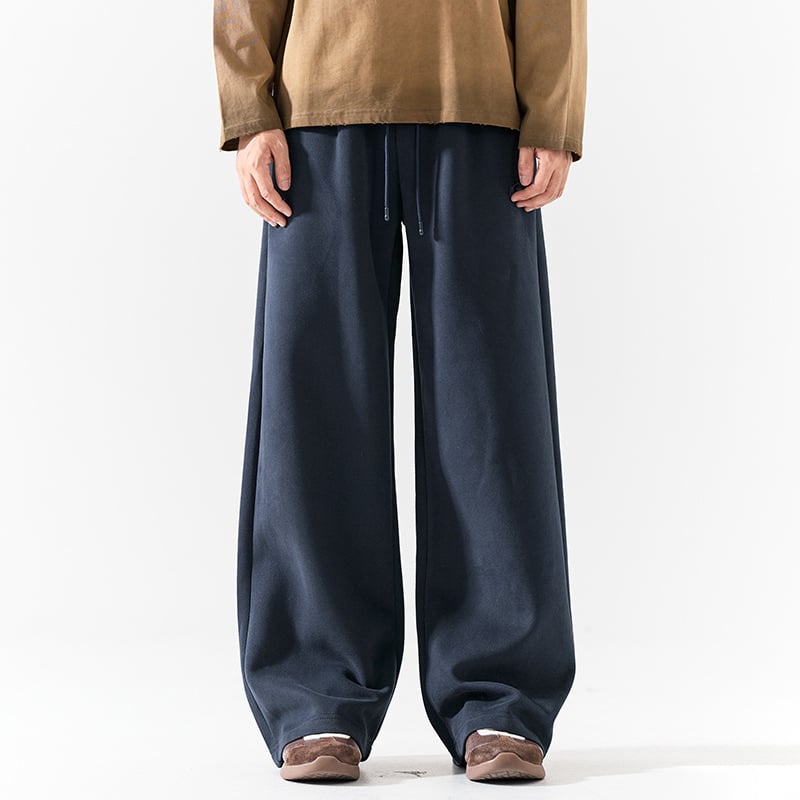 Muške hlače s fleece unutarnjom podstavom, ravni kroj, srednji pojas, zimske; materijal: gornji 55% pamuk, 45% poliester; donji 100% poliester