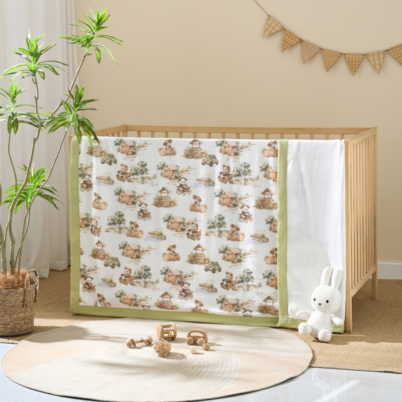 Dječji pokrivač | 70% regenerirane celulozne vlakno, 30% pamuk | pogodan za ljeto, proljeće i jesen | uzorak: životinje i crtani | Klasa A