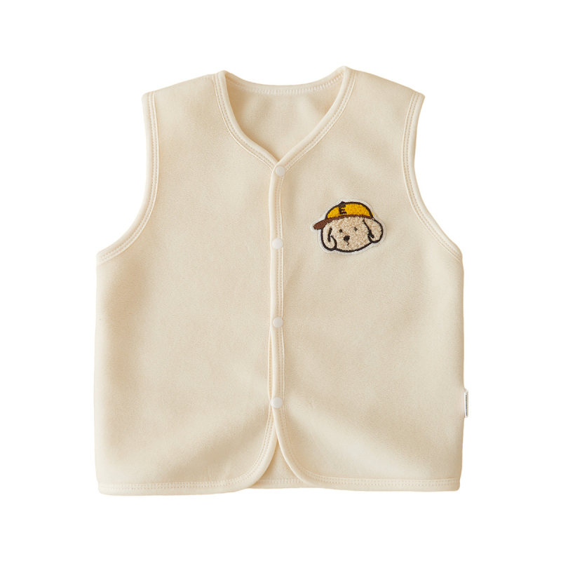Dječji prsluk u korejskom stilu kardigana, austrijski velur, vezen karikature, zatvaranje na jedno kopče, za dob 3-8 godina