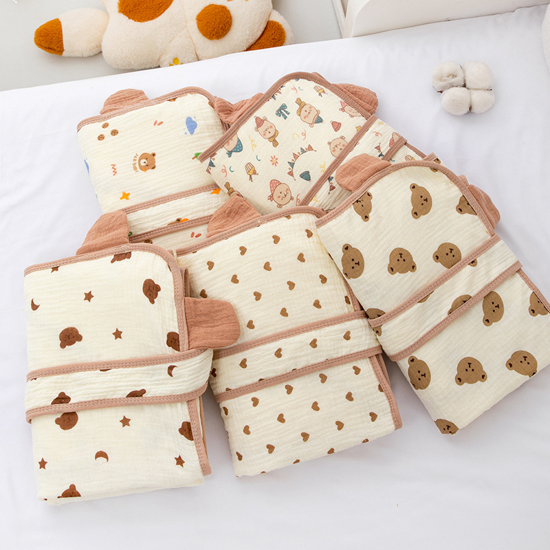 Detská zavinovačka s kapucňou z 100% bavlny – zvlnená textúra, hmotnosť do 0.5 kg, jar a jeseň, vhodné pre novorodencov do 6 mesiacov