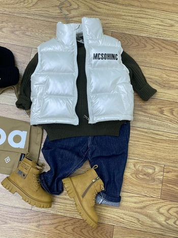 Dječji prsluk s visokim ovratnikom, debelo izoliran, vanjski najlon, punilo poliester, patentni zatvarač, korejski stil kardigan, za uzrast 3–8 godina, jesen/zima