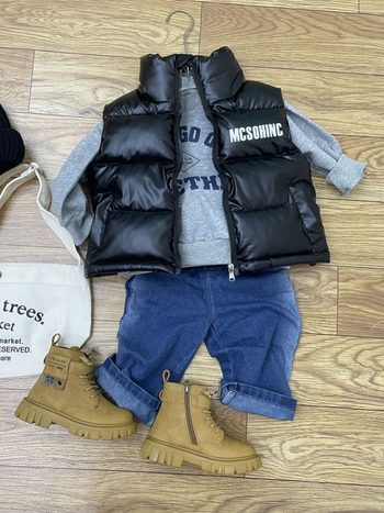 Dječji prsluk s visokim ovratnikom, debelo izoliran, vanjski najlon, punilo poliester, patentni zatvarač, korejski stil kardigan, za uzrast 3–8 godina, jesen/zima