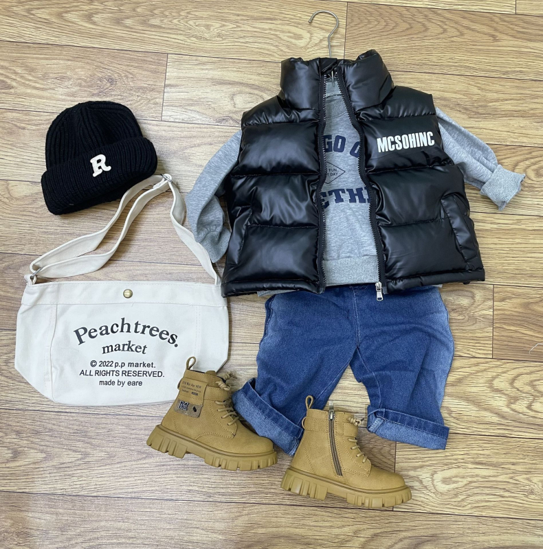 Dječji prsluk s visokim ovratnikom, debelo izoliran, vanjski najlon, punilo poliester, patentni zatvarač, korejski stil kardigan, za uzrast 3–8 godina, jesen/zima