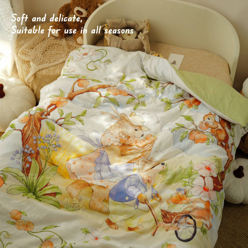 Cuvertură pentru nou-născuți — material 100% bumbac, umplutură din bumbac, greutate sub 0,5 kg, pentru primăvară și toamnă