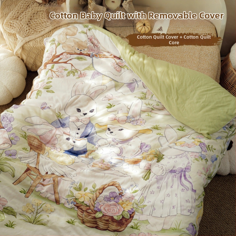 Cuvertură pentru nou-născuți — material 100% bumbac, umplutură din bumbac, greutate sub 0,5 kg, pentru primăvară și toamnă