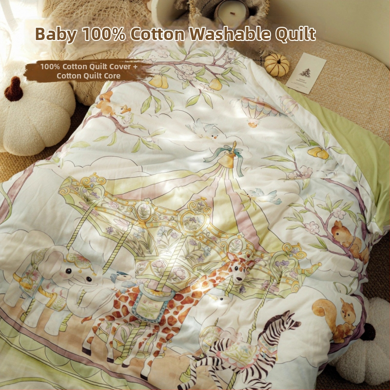 Cuvertură pentru nou-născuți — material 100% bumbac, umplutură din bumbac, greutate sub 0,5 kg, pentru primăvară și toamnă