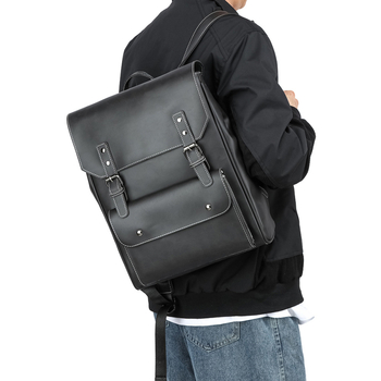 Muški ruksak PU | Marka: Tislandqi, Kapacitet 20-35 L, Vodootporan, Uzorak: Jednobojan