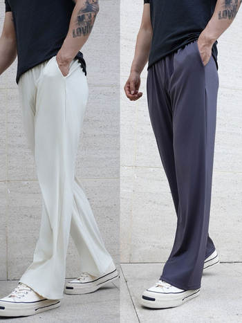 Muške sportske dugačke hlače s visokim strukom, slobodan kroj, prozračnost, odvodi vlagu, 75% najlon, 25% spandex