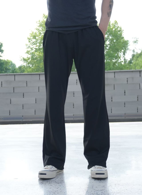 Muške sportske dugačke hlače s visokim strukom, slobodan kroj, prozračnost, odvodi vlagu, 75% najlon, 25% spandex