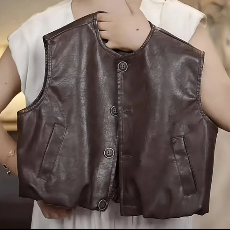 Dječja vesta, casual stil, 100% poliester, obična debljina, jesen 2025