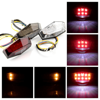 Stražnje LED svjetlo za motocikl TL_P-12009-LED s integriranim svjetlom za vožnju i pokazivačem, 12V, 3W, 500 lm, vijek trajanja 100000 h